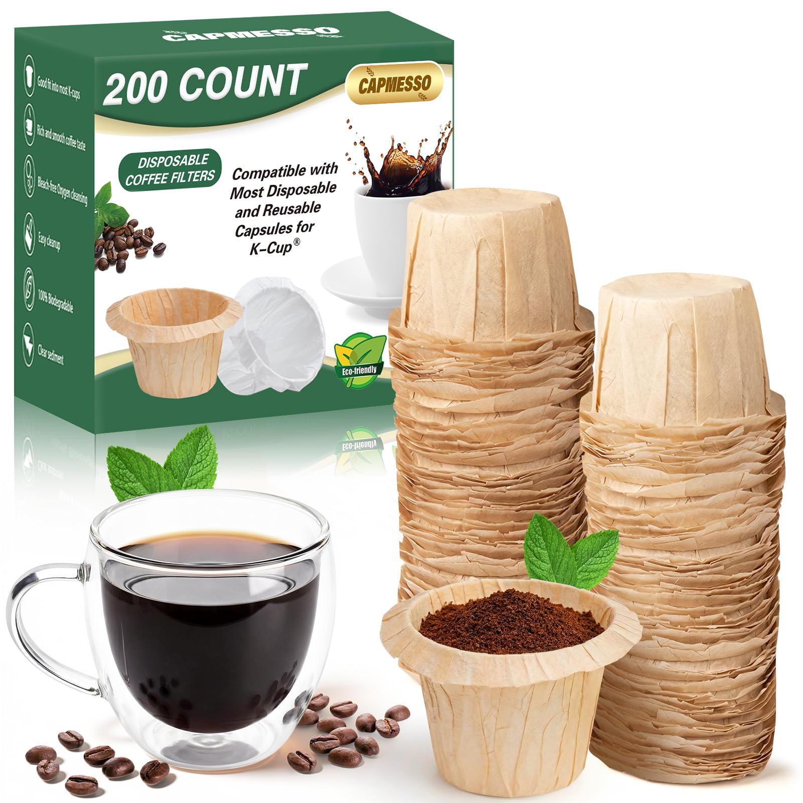Filtres à café jetables compatibles Keurig 2.0 papier non blanchi pour capsule réutilisable