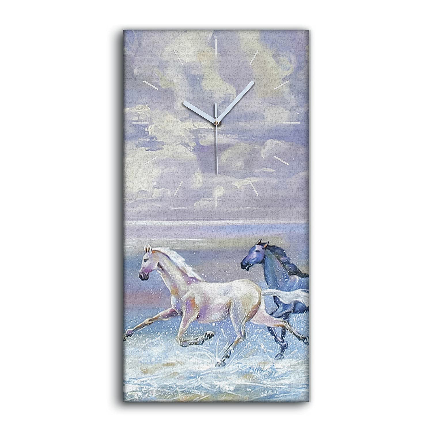 Horloge sur toile 30x60cm tableau mural moderne pour salon et chambre