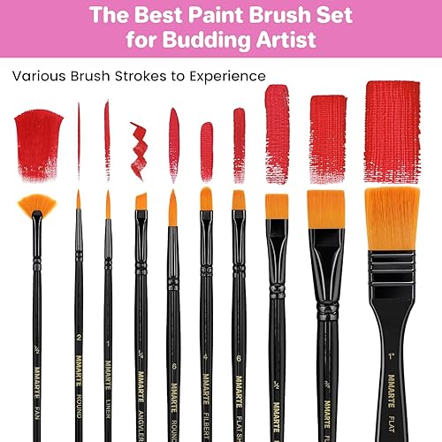 Miniatura 11 de Juego de 59 piezas de pintura acrílica, kit de suministros de arte con 24 pinturas no tóxicas, caballete, pinceles, lienzo para niños, artistas