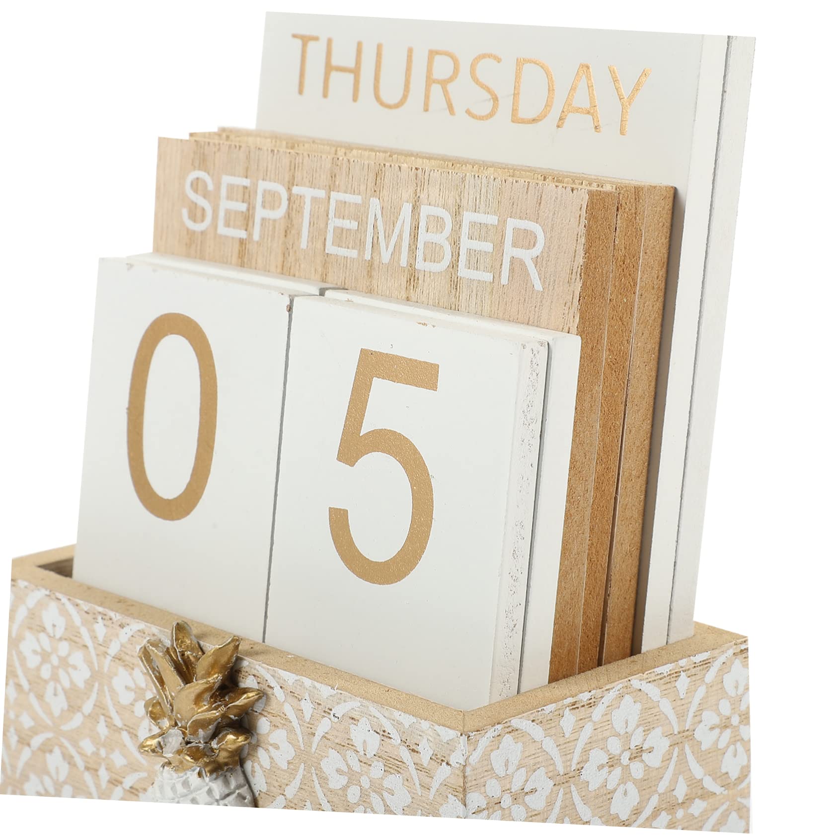 TEHAUX 2pezzi Calendario Da Tavolo Legno Rimovibile Decorazione Per Ufficio e Casa Design Artistico Per Scrivania Adatto Per Scuole e Hotel