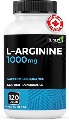 Miniatura 2 de Renew Actives Suplemento de L-arginina de 1000 mg para servir - Fuerza y resistencia, esencial para la síntesis de proteínas y la función muscular,