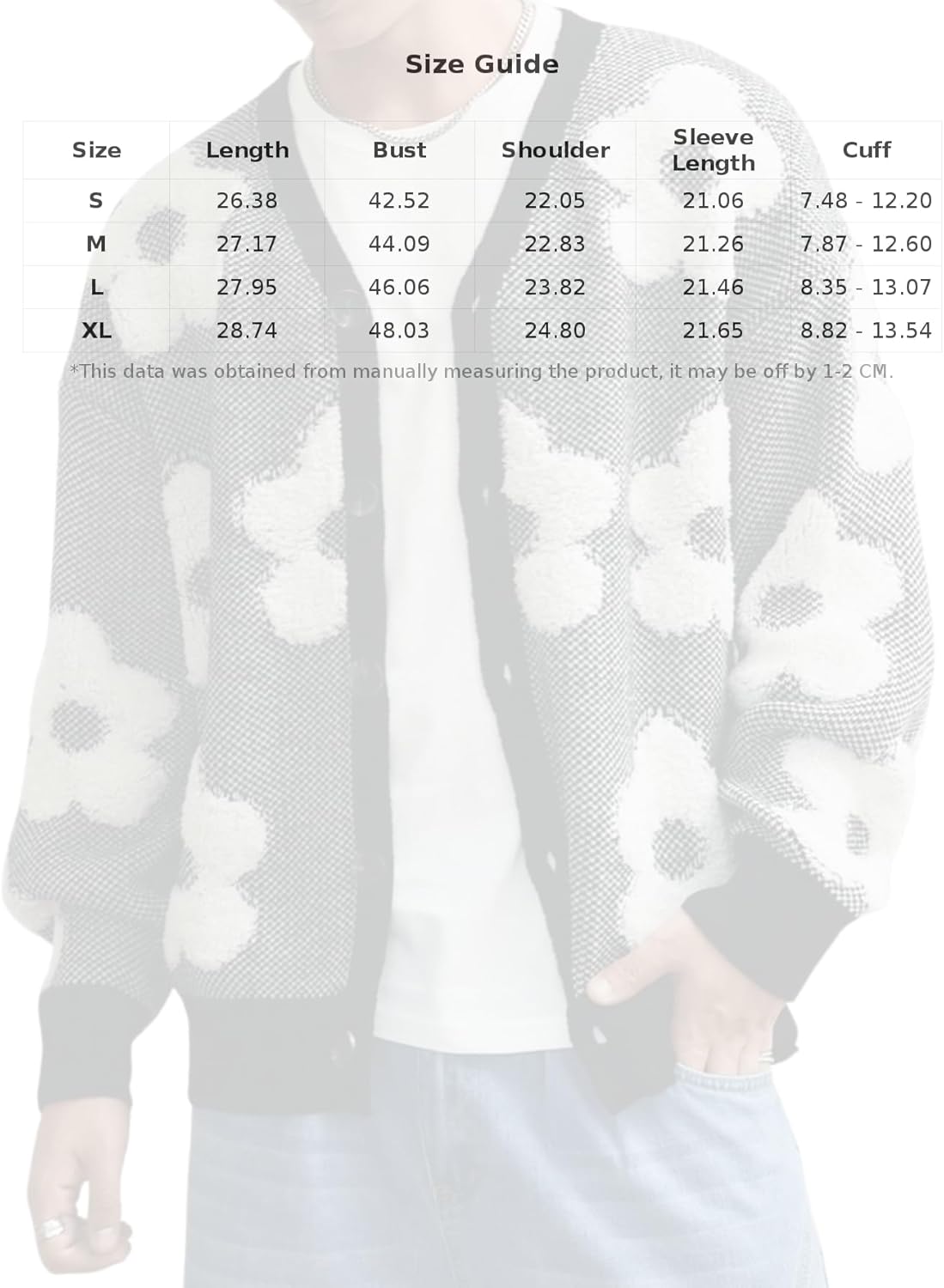 SHENHE Men's Skeleton Pattern Cardigan Sweaters Long Sleeve Unisex Outwear Knitted Coats - Image 6