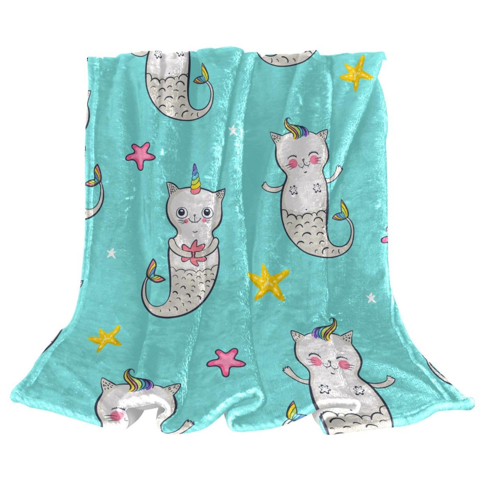 Couverture polaire chat licorne cadeau idéal plaid doux microfibre enfant et adulte
