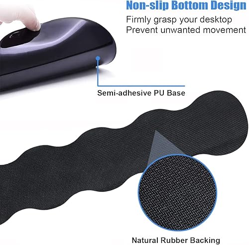 Miniatura 5 de Soporte ergonómico para reposamuñecas, alfombrilla de mouse de gel y teclado de espuma viscoelástica, base de poliuretano de goma antideslizante