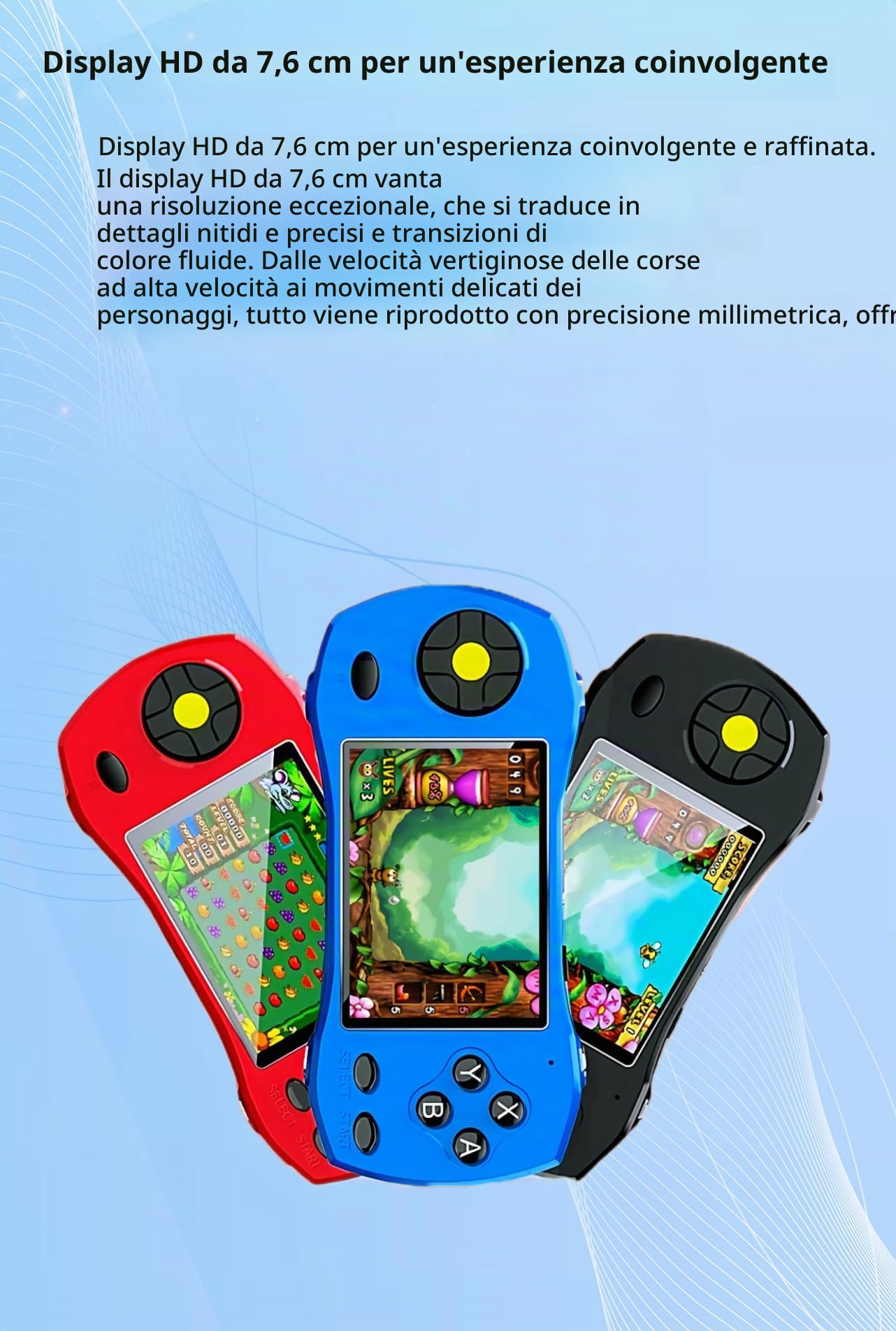 JXD 3.0" HD Videogioco Portatile per Bambini Design di Auto Sportiva 250 Giochi a 64 bit Preinstallati Collegabile alla TV Giocattoli Puzzle Retrò Portatili per Bambini Scelta