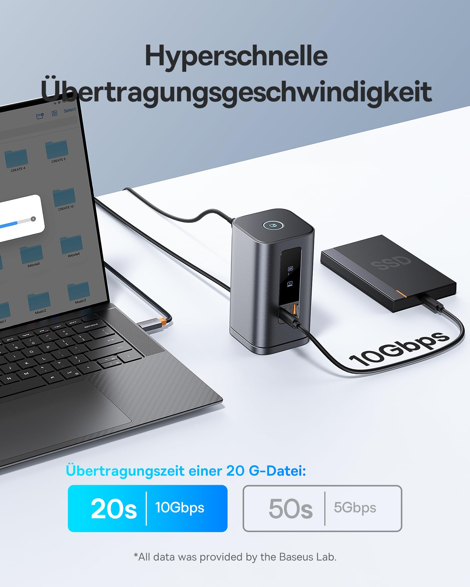 Baseus Docking Station Spacemate-Serie 11-in-1 Dockingstation 3 Monitore mit 2*HDMI 1*DP 4K@60Hz – Bild 7