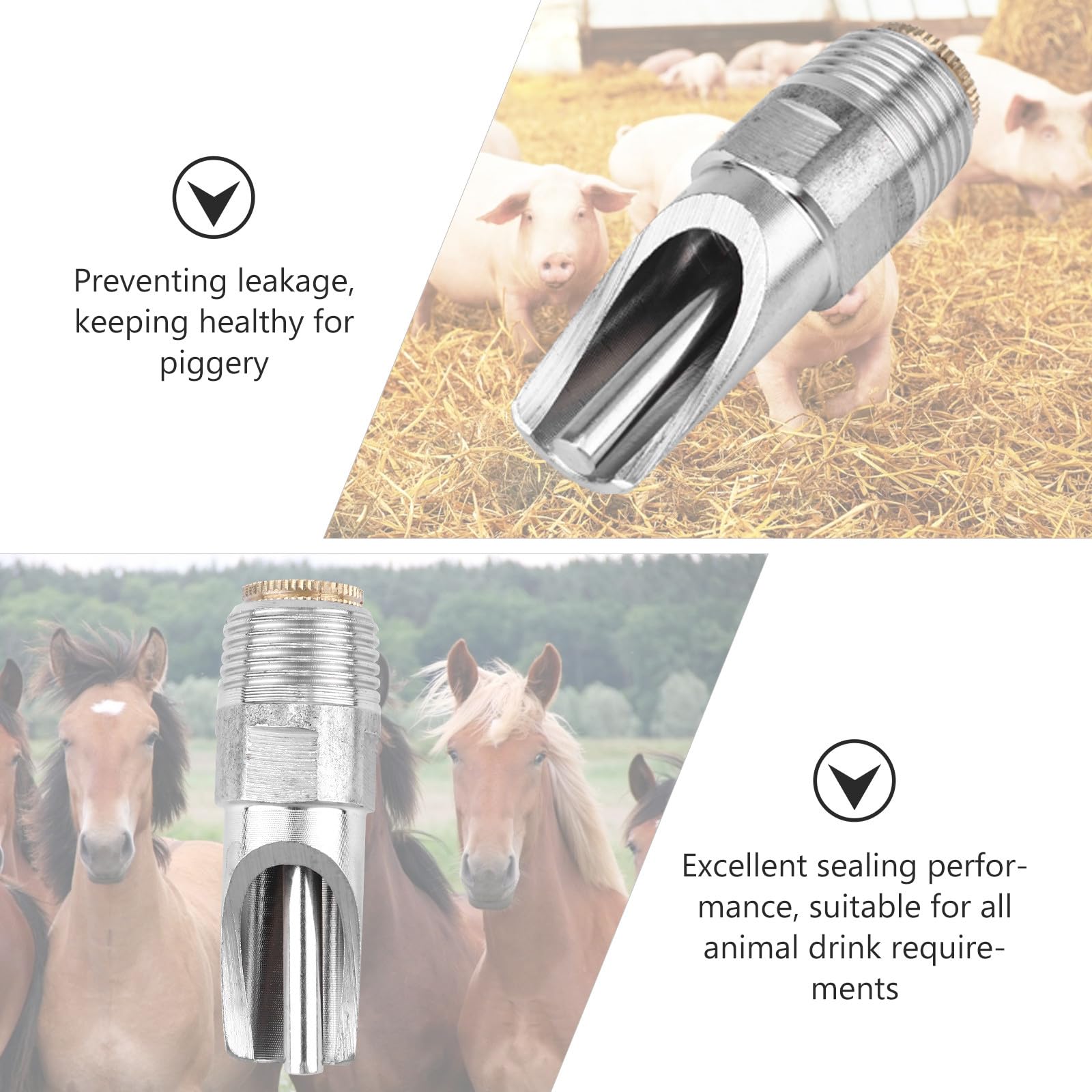 Distributeur D'eau Capuchon Anti-fuite pour Cochons 10pcs en Acier Inoxydable Adapté pour Truies et Porcs D'élevage