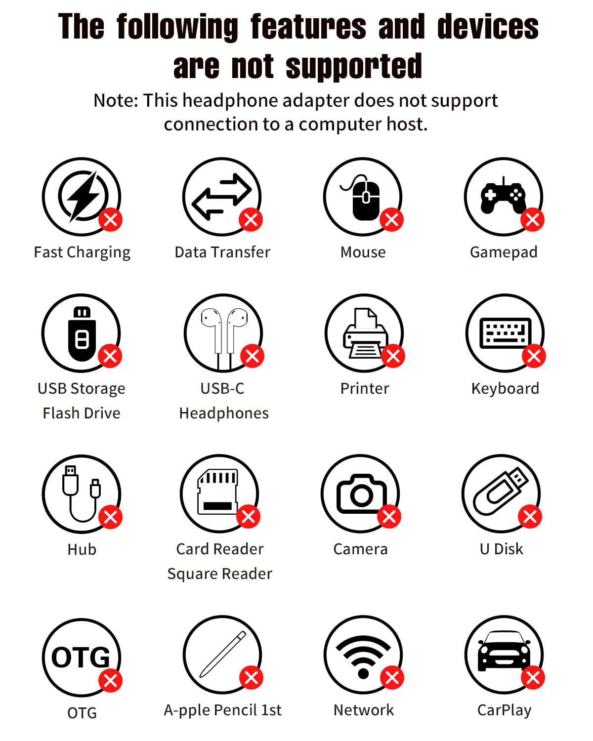 BOMIE Adattatore da USB C a jack audio per cuffie da 3,5 mm, confezione da 4 pezzi, chip decodificatore DAC di qualità del suono senza perdite, jack per cuffie da 3,5 mm femmina a tipo c maschio