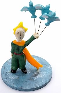 The Little Prince Figurine with Birds (4 Inch), Le Petit Prince Figure for Desk Decor, Glass Miniature Collection for Tables, Hand Blown The Little Prince Sculpture Art Glass, Mini The Little Prince