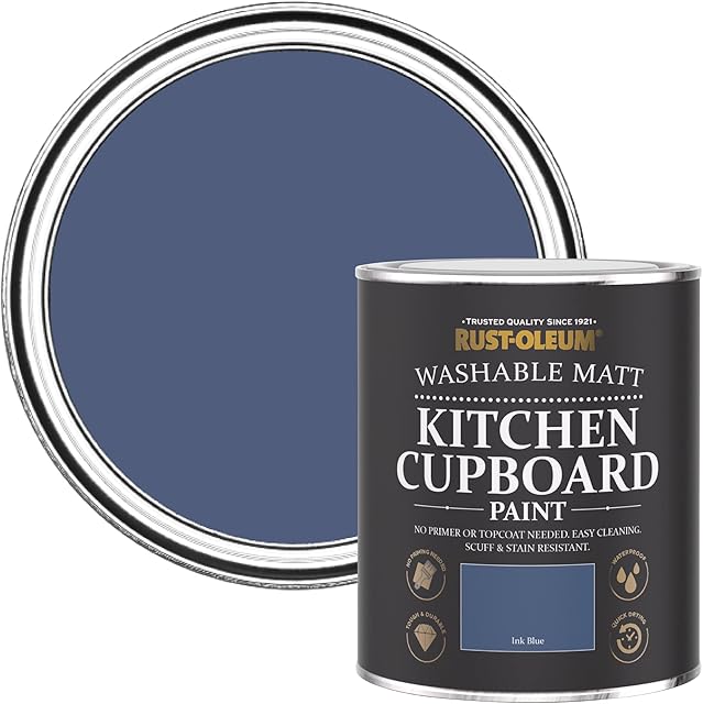 Rust-Oleum Blue Kitchen Cupboard Paint in Matt Finish - Ink Blue 750ml