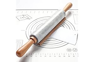 10-Inch Solid Marble Rolling Pin Set for Refined Baking