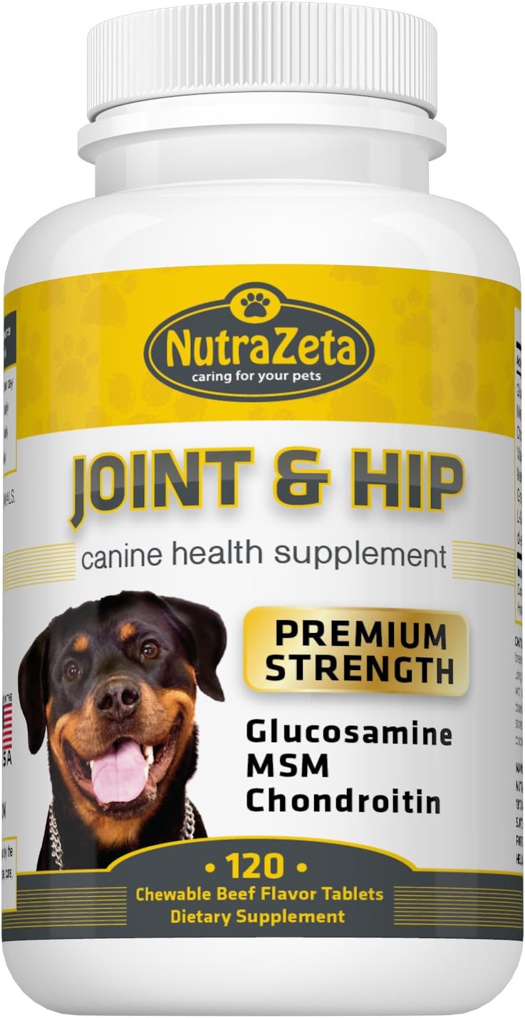 Premium 800mg Glucosamine for Dogs Hip & Joint Supplement 120 Chewable Tabs with