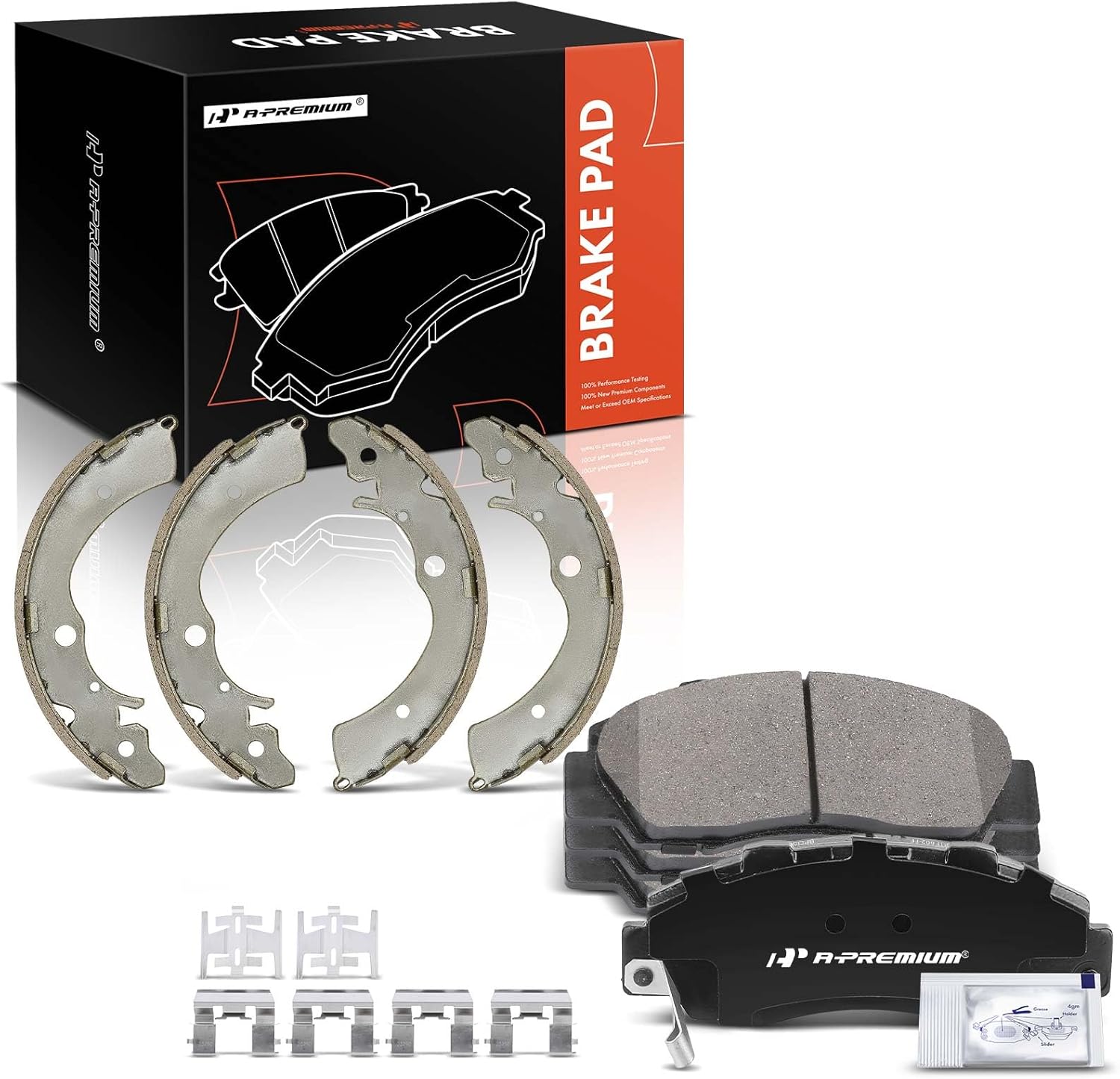 A-Premium Front and Rear Ceramic Brake Pads Set Compatible with Honda Models - CR-V CRV 1997-2001, Accord 1991-2002, 8-Pack