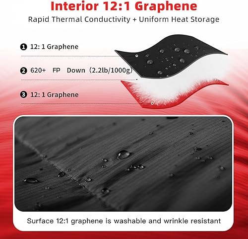 Miniatura 3 de QEZER Saco de dormir de plumón para adultos, adolescentes, niños, saco de dormir ultraligero para mochileros, 600 rellenos de pato de plumón