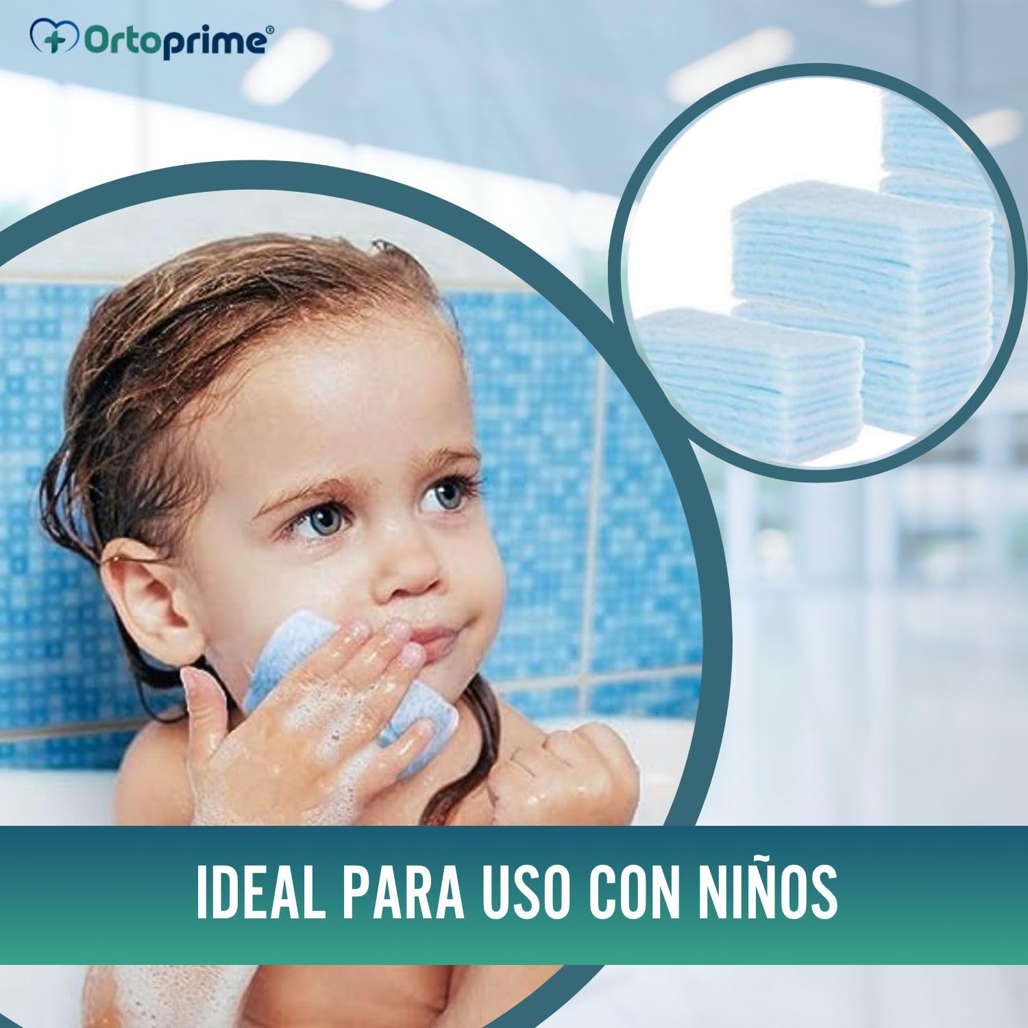 OrtoPrime 240 Esponjas Jabonosas Desechables Hipoalergénicas Suaves - Toallitas Jabonosas para Bebes Niños y Adultos