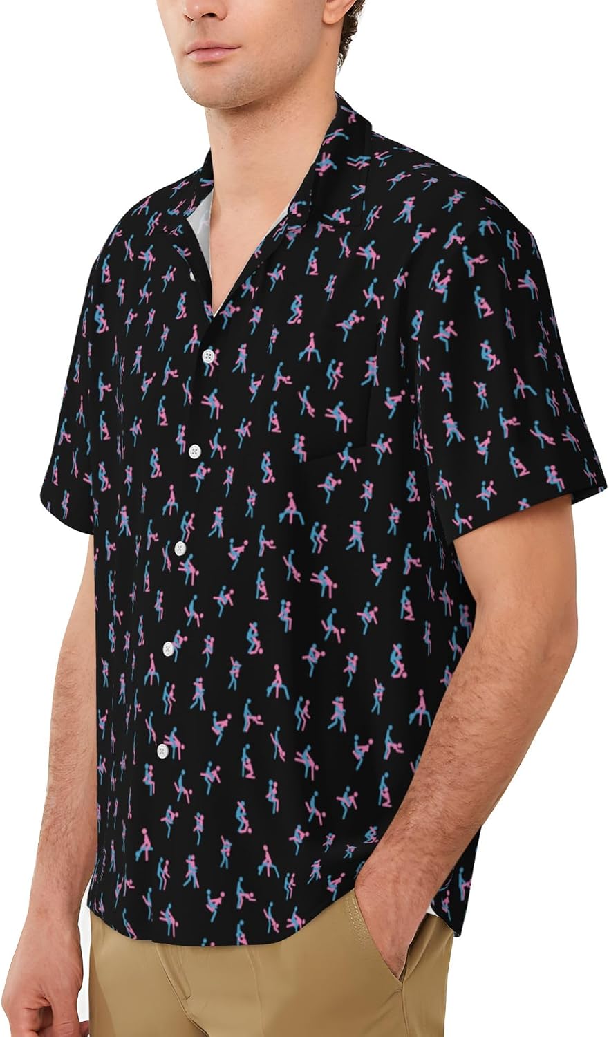 Funny Shirts for Men,Novelty Men's Hawaiian Shirts Short Sleeve Button Up Shirt Men Beach Outfit