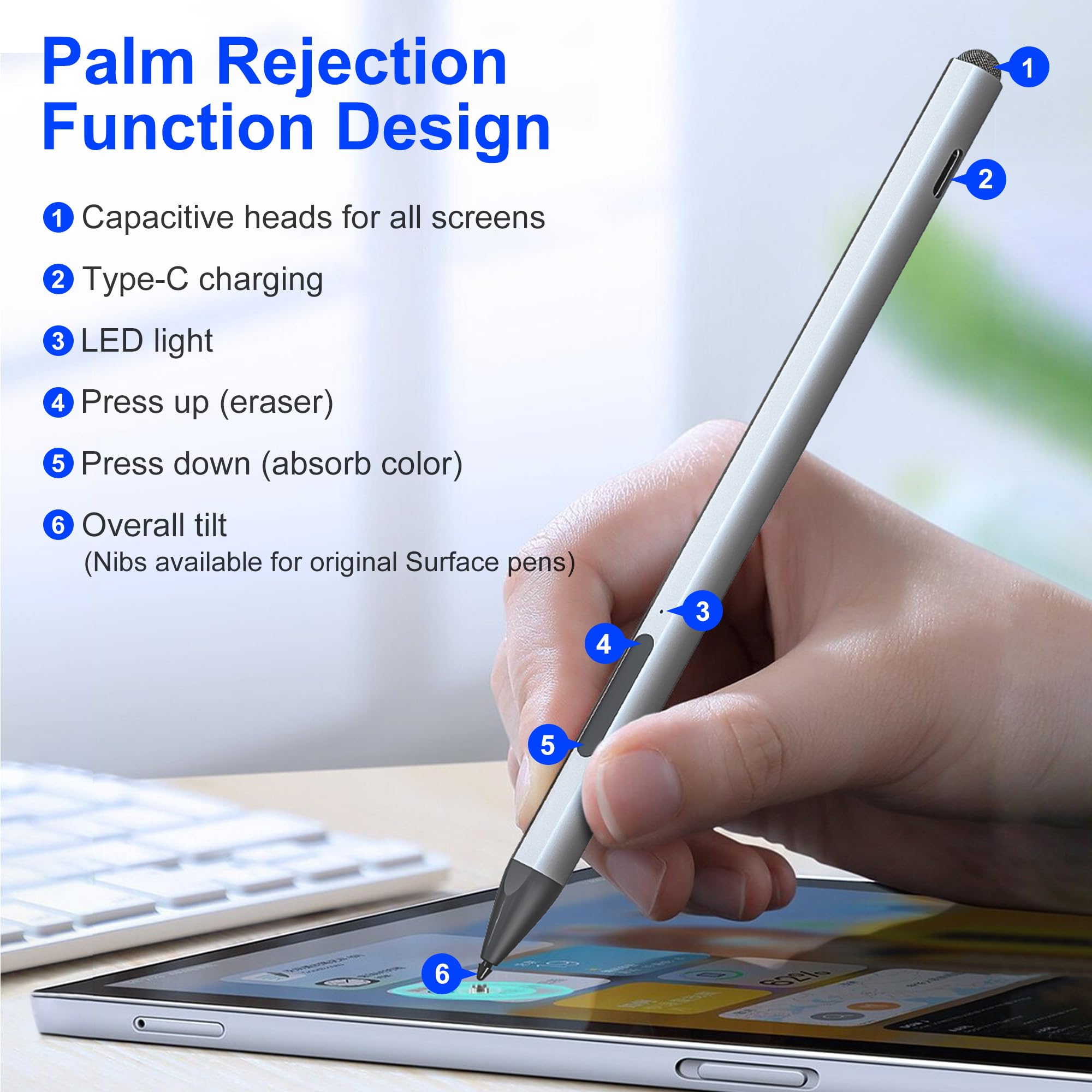 Surface Pen Stylus For Microsoft Surface Pro 75 Day Battery