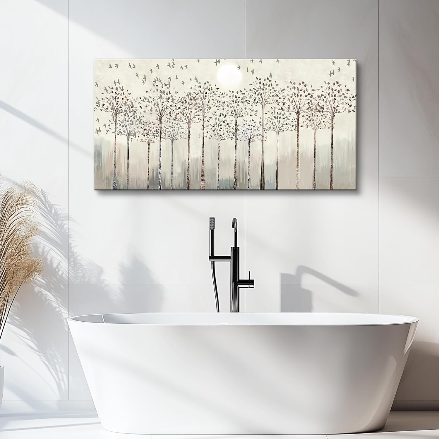 Canvas Wall Art For Living Room Trees And Birds Abstract Paintings Kitchen Wall Decor Office Canvas Prints Artworks Pictures Wall Decorations For Bedroom,Large Size Fashion Modern Home Decoration