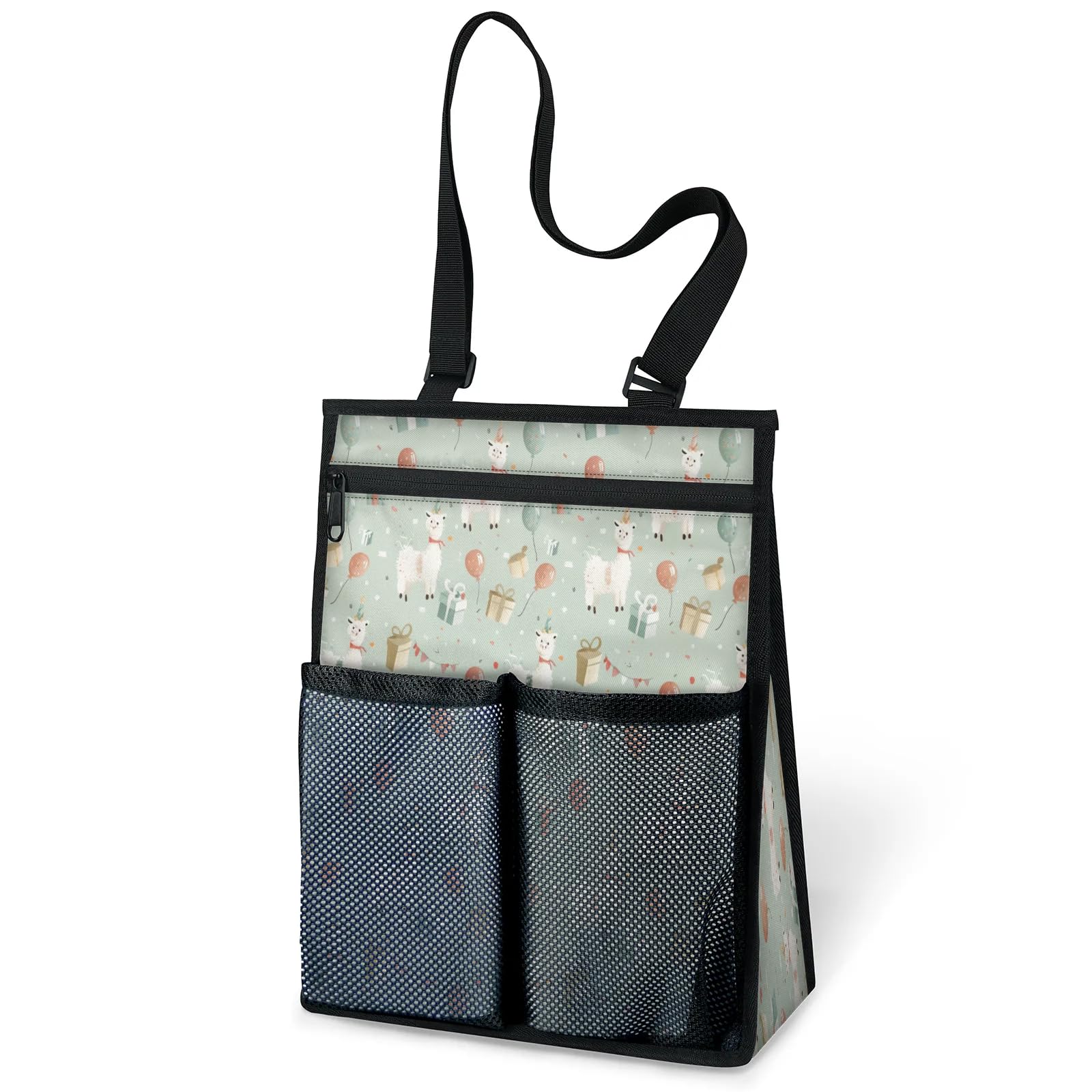 Ourtheme Cute Llama Portable Shower Bag for Travel Gym Camp Beach Tote Shower Caddy Bags Hanging Toiletry Organizer
