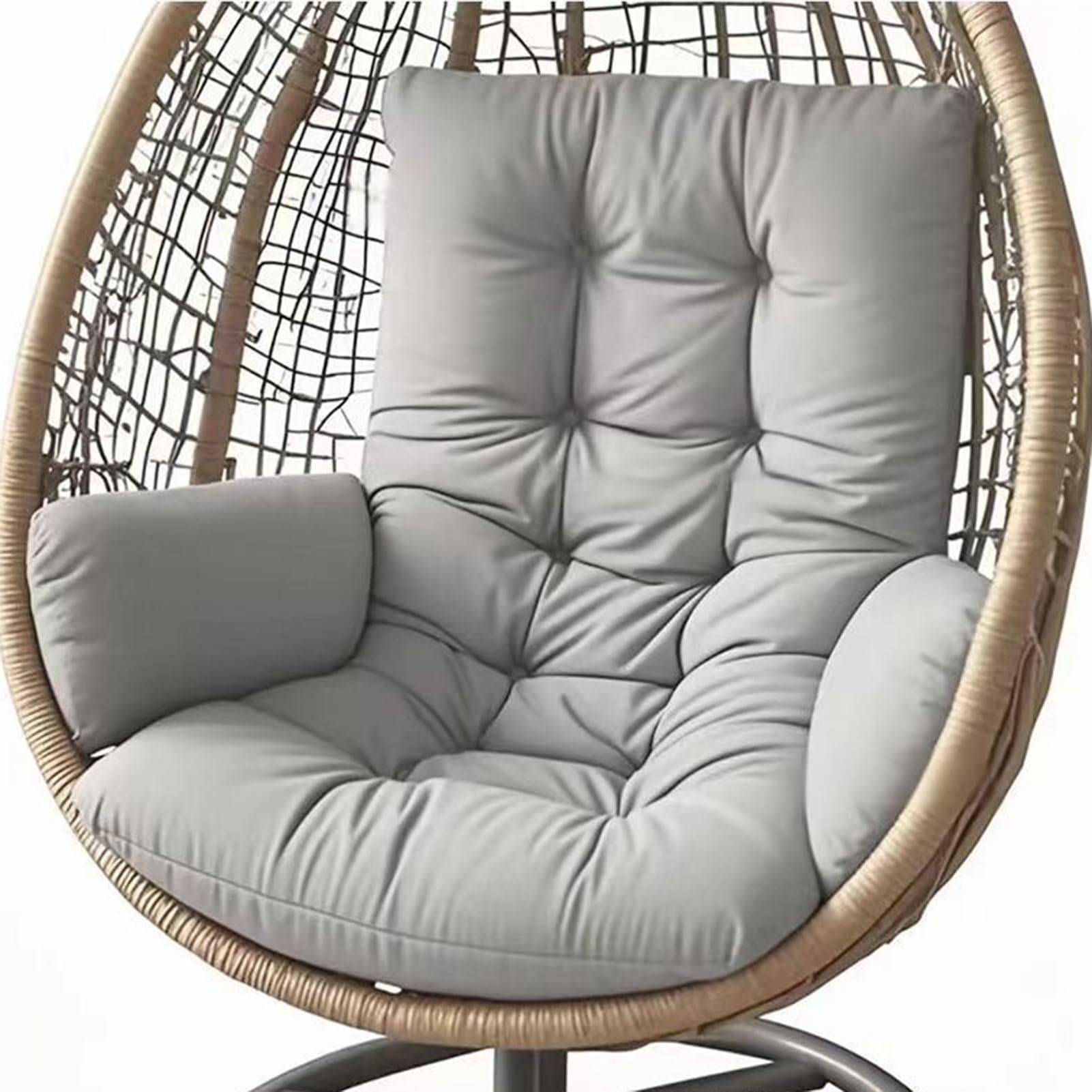 Cojín para silla en forma de huevo, cojines para silla colgante, reemplazo de cojín para hamaca gruesa impermeable, cojines de asiento para columpio de jardín interior/exterior para columpio colgante