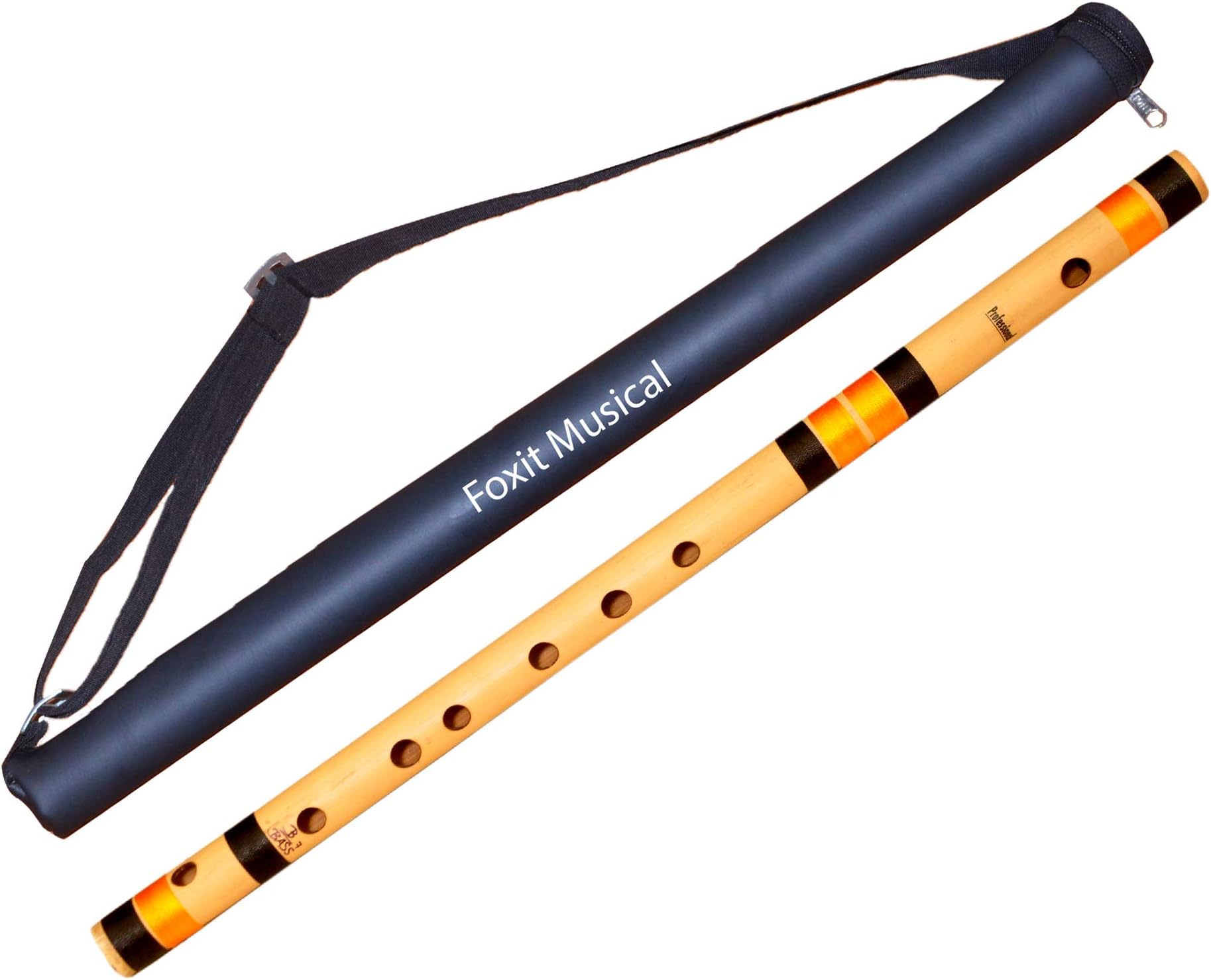 Foxit Flutes B Natural Base Bamboo Flute Size 20 inch With Carry Bag