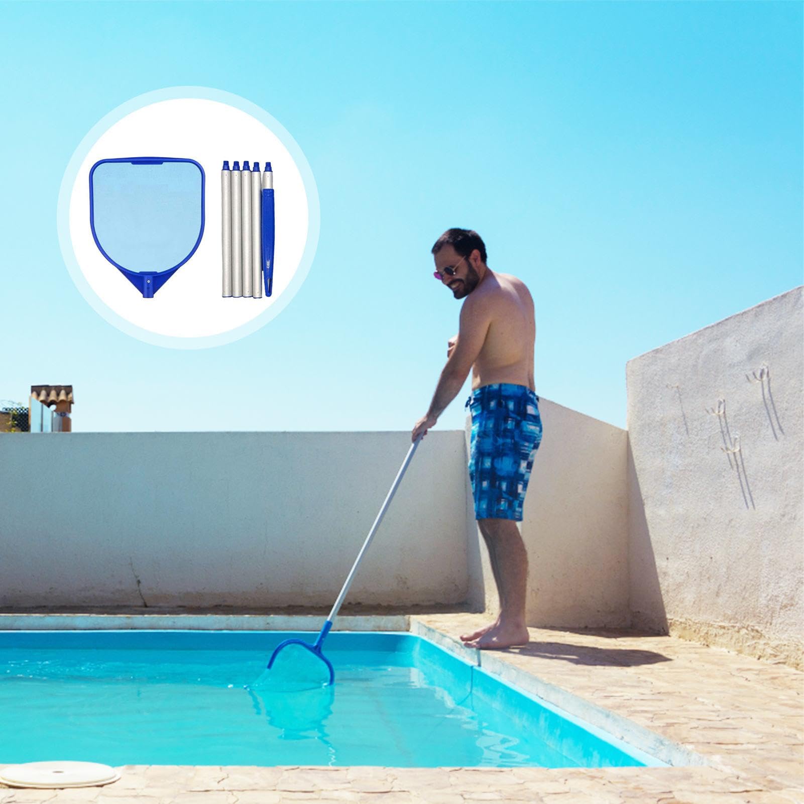 Nephelolux Retino per Piscina, Confezione da 2 Rete idromassaggio a Maglia fine per la Pulizia della Superficie della Piscina, Pulizia Rapida di detriti e Foglie Fuori Terra