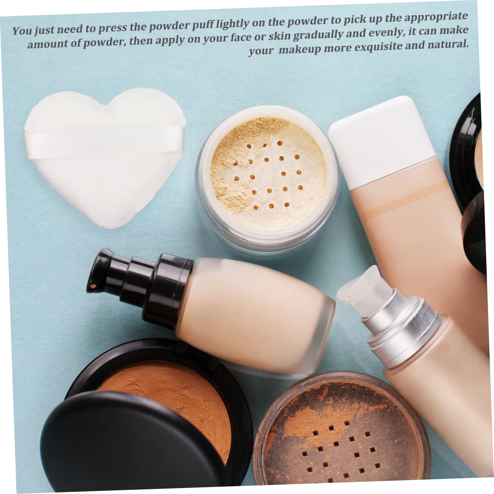 FOMIYES Beauty Powder Puff 8pcs Heart Shape Soft and Comfortable Makeup Tool for Home/salon