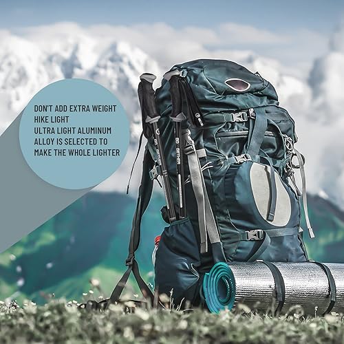 Miniatura 6 de Bastones de senderismo de aluminio, cierres ajustables rápidos, mango cómodo, correa acolchada, cestas de nieve, bastones adecuados para senderismo,