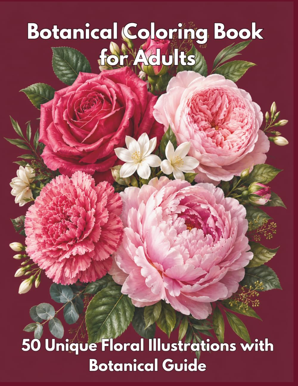 Botanical Coloring Book for Adults: 50 Unique Floral Illustrations with Botanical Guide