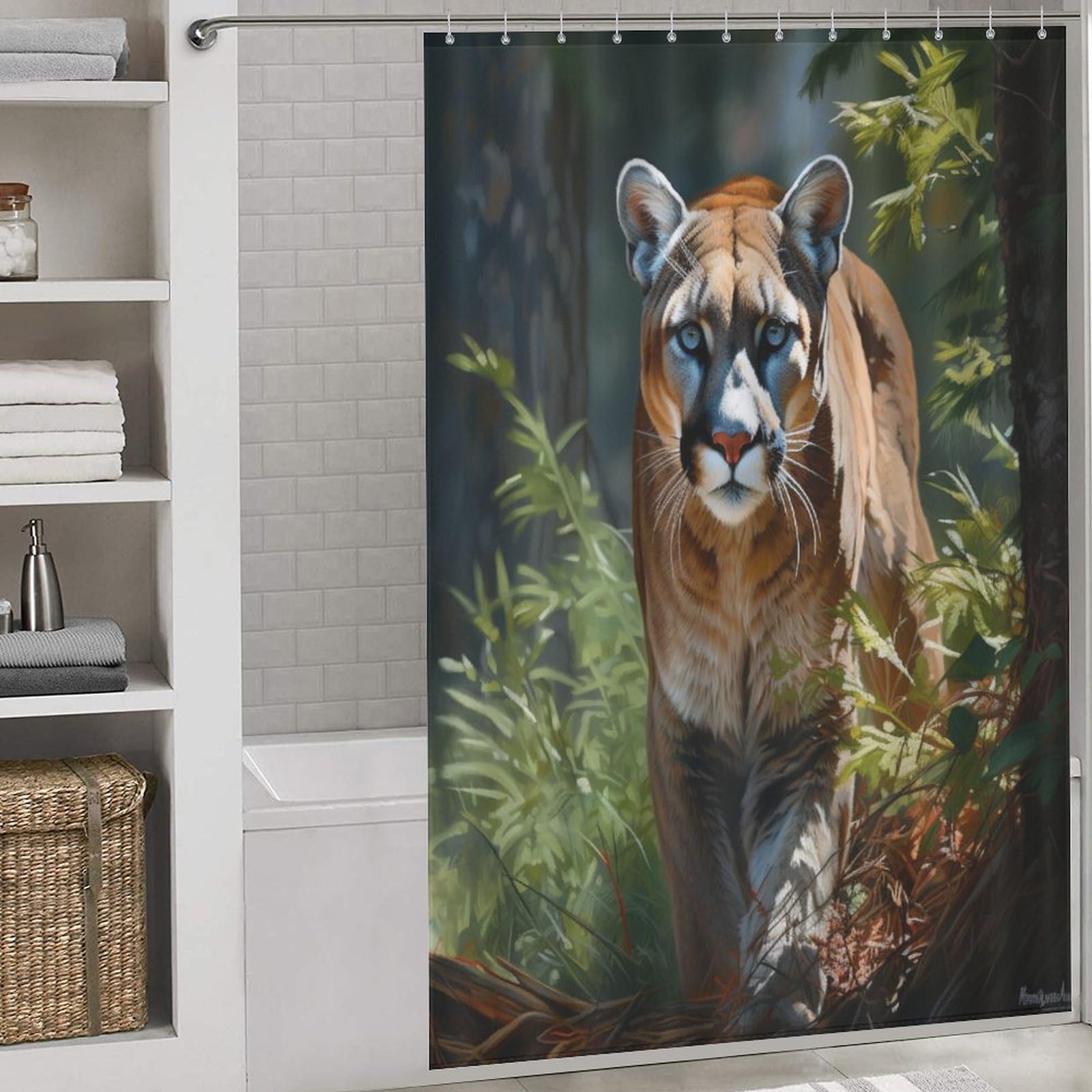 Rideau de douche en tissu lavable Puma polyester haut de gamme