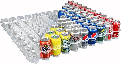Visi-Slide - Organizador alimentado por gravedad para bebidas de 1216 oz en estantes planos y angulados en bóvedas frías y enfriadores (paquete de 2)
