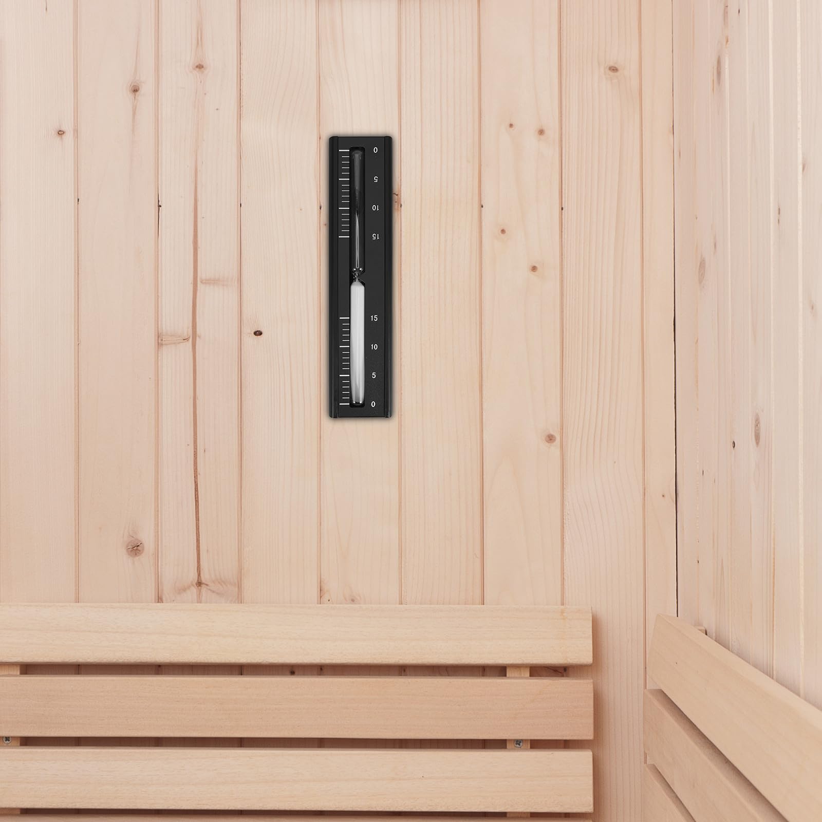 Toyvian Sauna Sanduhr und Aluminium 15 Minuten Timer Hitzebeständig und Drehbar für Sauna und Dampfbad Elegante und Natürliche Badezimmeruhr