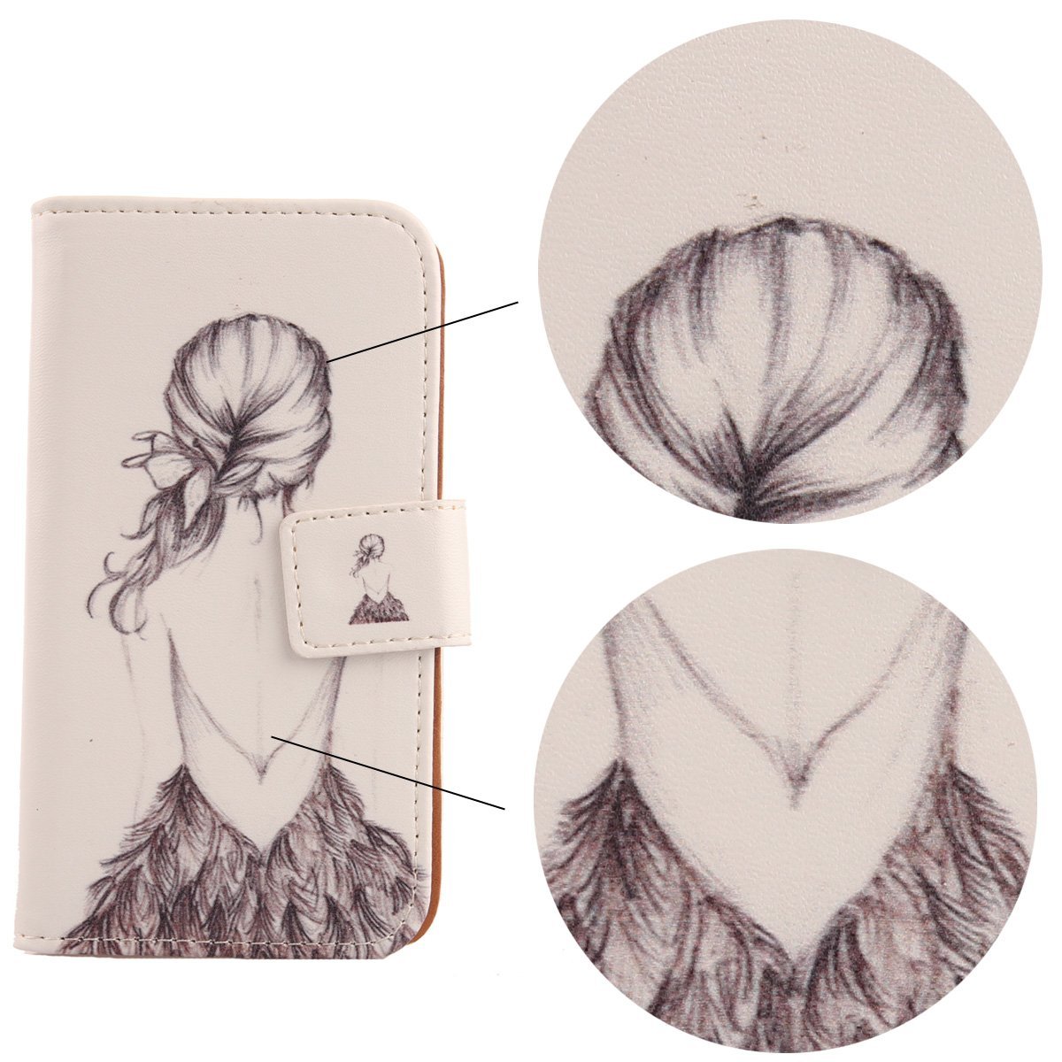 Custodia Con Portafoglio Per KenXinDa KXD 6A 5.5" – Design Torre Stampa, PU Pelle Morbida E Pratica - 4