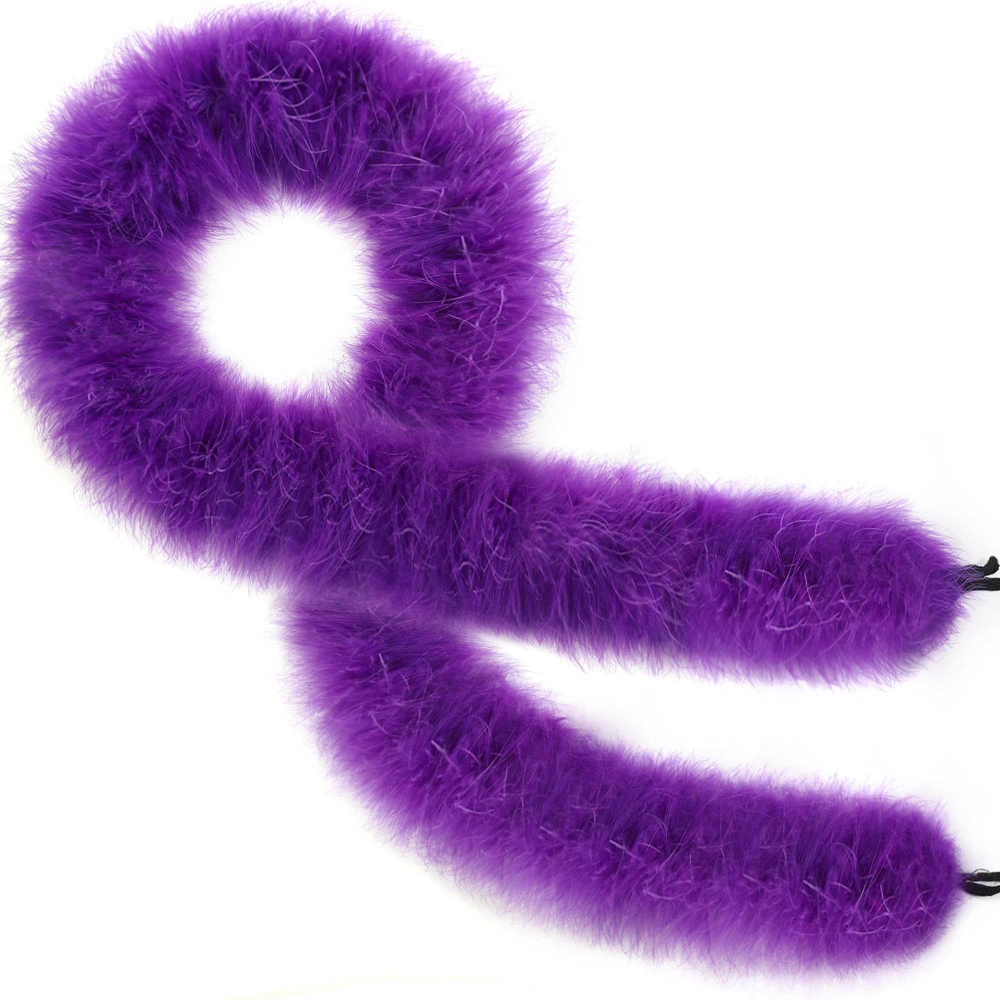 SOGUGOM Purple Marabou Feather Boa - 42g 2 Yards Boas Feather for DIY Craft, Clothes, Adults and Halloween Party Decoration(Purple)