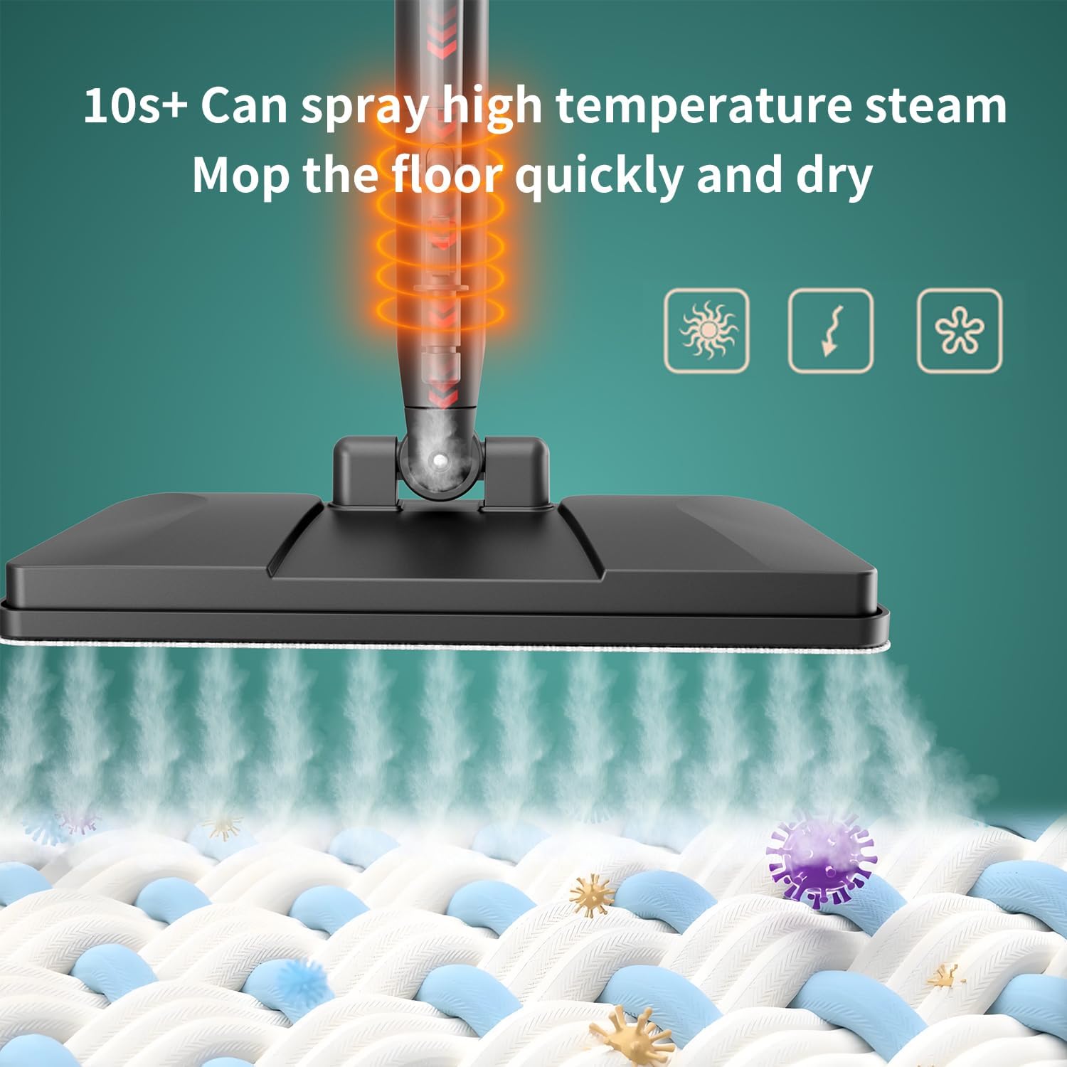 Steam Cleaner with 24 Accessories Steam Mop with 5M Extra-Long Power Cord for Home Chemical-Free Heavy Duty Steamer for Cleaning Floors, Tile, kitchen, Grout and Car (White)