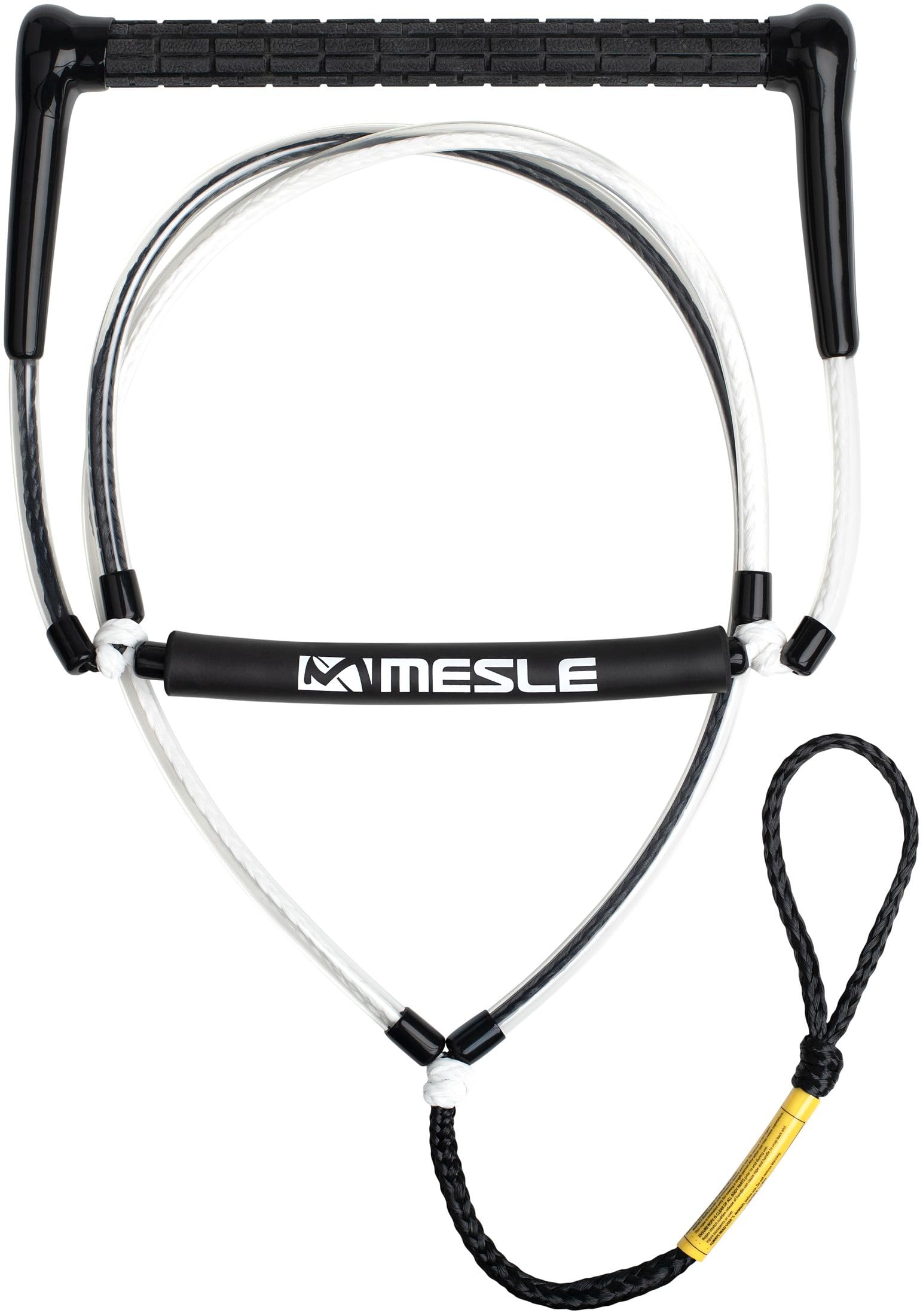 MESLE Slalom Wasserski Leine Easy Up 75', mit Starthilfe-Dreieck zum Monofahren, einfacher Slalom Wasserski-Start, Länge 18,3-23 m, schwimmend, Gummi-Hantel