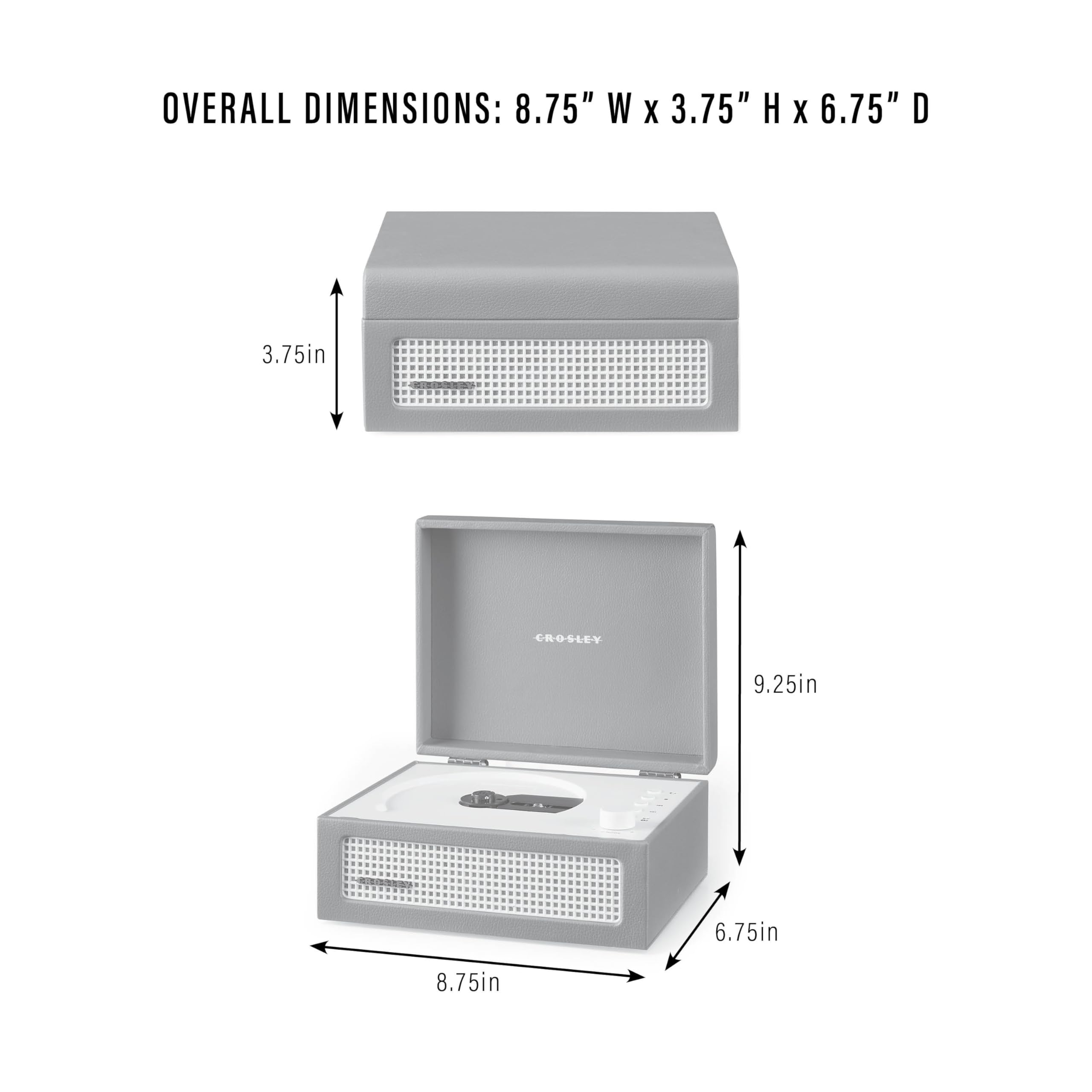 Crosley Voyager Lecteur CD Portable avec Bluetooth, Haut-parleurs stéréo intégrés et Radio FM – Lecteurs CD Rechargeables pour la Maison, Le Bureau et Les Voyages avec Prise Casque, entrée auxiliaire