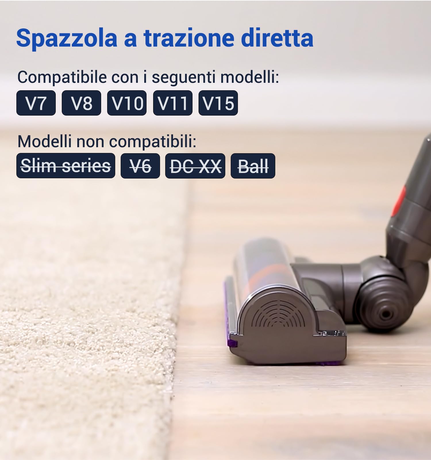DAMAIYI Spazzola Motorizzata Compatibile per Dyson Aspirapolvere: V7, V8, V10, V11, V15 - Accessorio, Spazzola a Turbina, Spazzola di Ricambio
