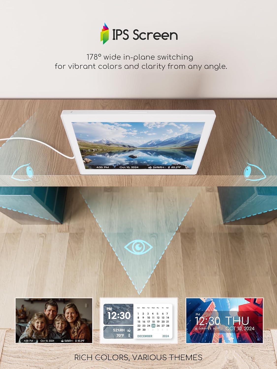 Raynic clock showing menu options for brightness settings, including auto dimming and time period settings.