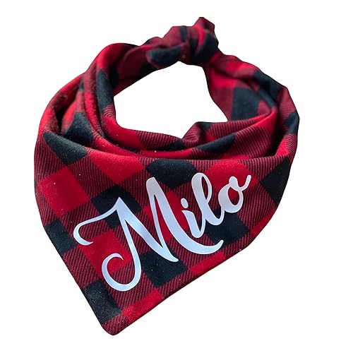 Christmas Dog Bandana, Buffalo Dog Bandana, Personalized Dog Bandana