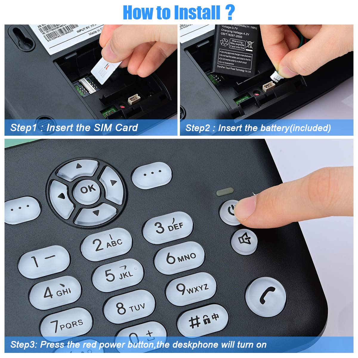 Telefono Fisso Wireless Lychee GSM Dual SIM - Display Ampio, Vivavoce, Ideale Casa/Ufficio - Foto 5