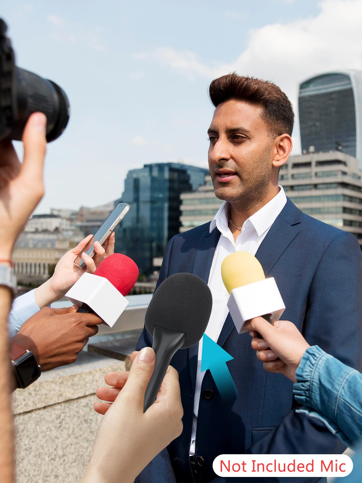 YOUSHARES Uchwyt do wywiadu dla DJI Mic Mini - ręczny adapter do wywiadu GO kompatybilny z DJI Mini i większością bezprzewodowych mikrofonów do vloga, strumieniowania, podcastów