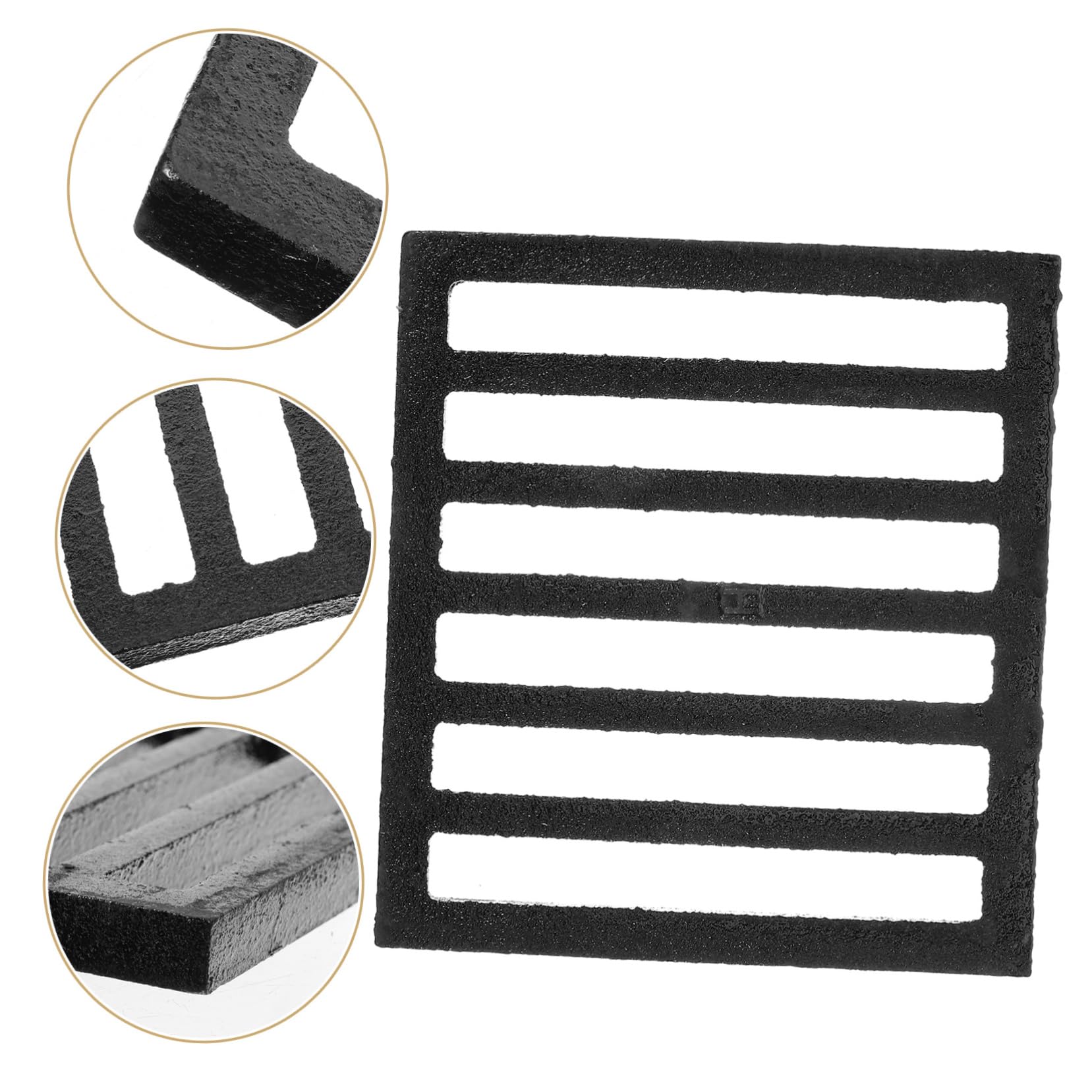 Tapa de Desagüe de Hierro Negra Cuadrada Diseño Antiolor