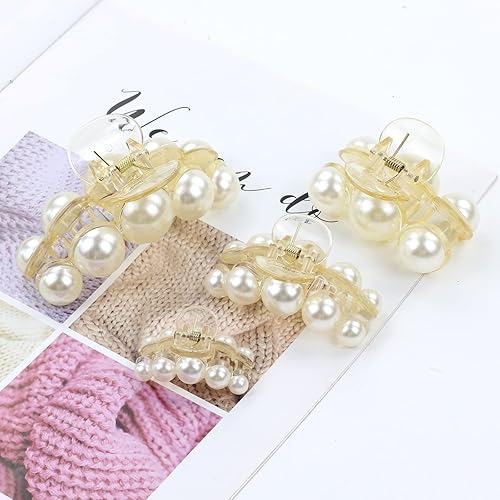 Miniatura 3 de Dizila Paquete de 9 pinzas decorativas de plástico pequeñas medianas y grandes para el cabello, con sujeción fuerte, antideslizantes, pinzas para el