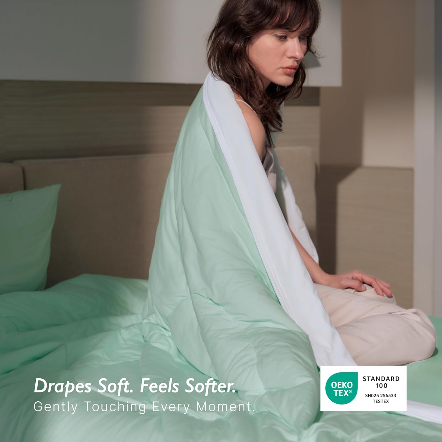 Breescape Cooling Comforter King Size - BlendTek Q-Max>0.5 Tech, Breathable Blanket for Hot Sleepers & Night Sweats Relief, Reversible Quilt, Premium Lightweight Summer Bedding, 106x90 Inches