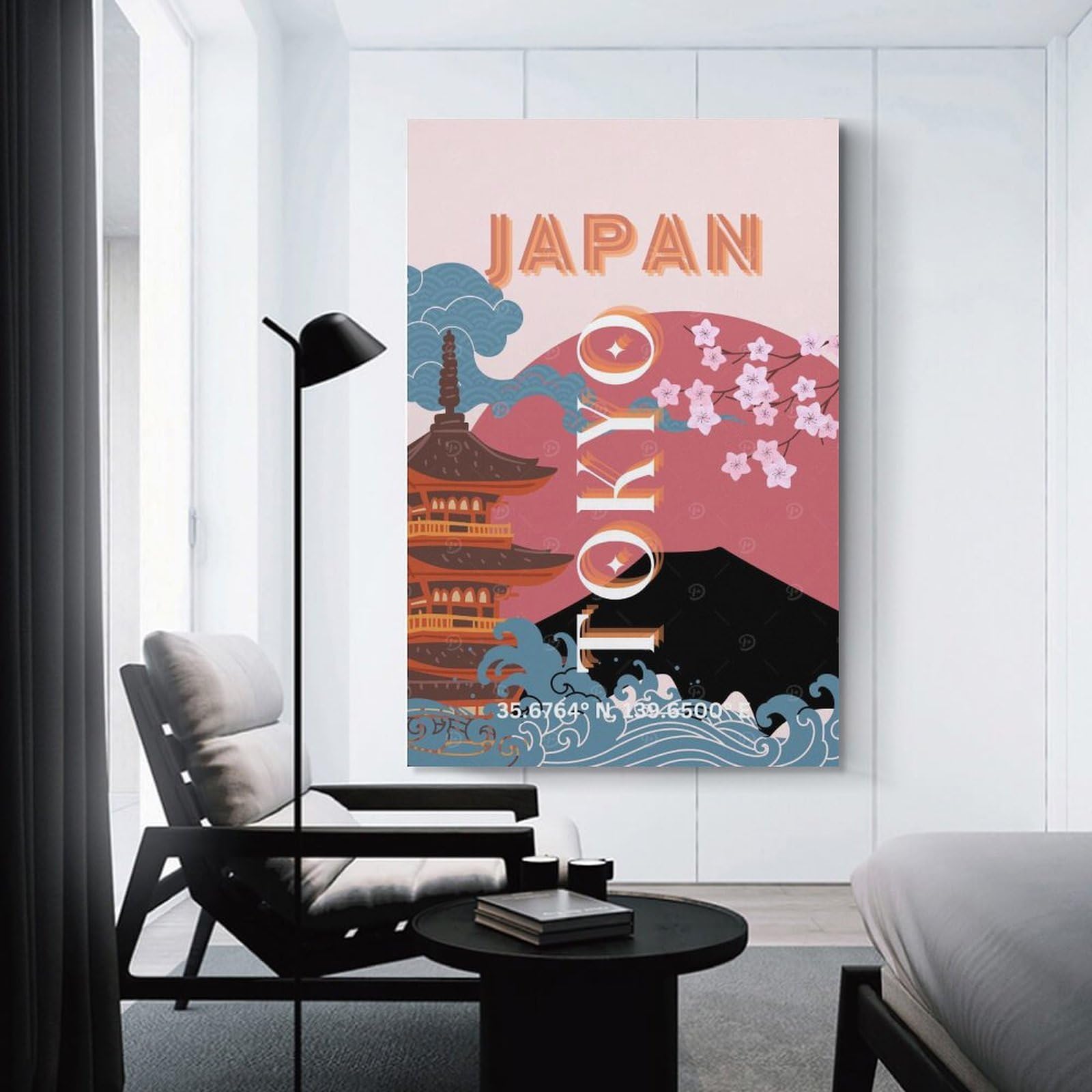 Junmoney Japan And Tokyo Travel Wall Picture Print 20x30inch(50x75cm), for Picture Wall Styling in Lounge Or Bedroom, Ideal for Building A Coordinated Art Wall