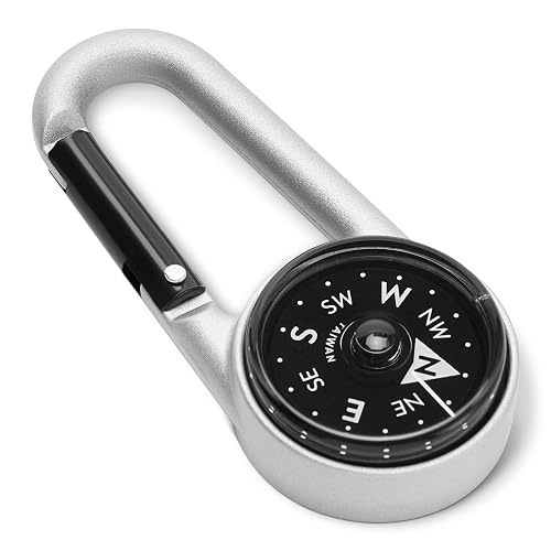 Amazon Basics Carabiner Keychain Compass for Hiking