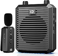 Vista 1 de SHIDU Amplificador de voz de 18 W con micrófono inalámbrico Lavalier, altavoz portátil con micrófono inalámbrico de 2.4 G, sistema PA personal Negro