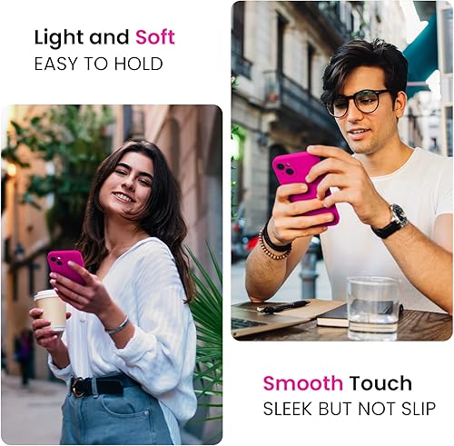 Miniatura 2 de FireNova Funda diseñada para iPhone 15, funda de silicona mejorada protección de cámara con 2 protectores de pantalla, forro interior de microfibra