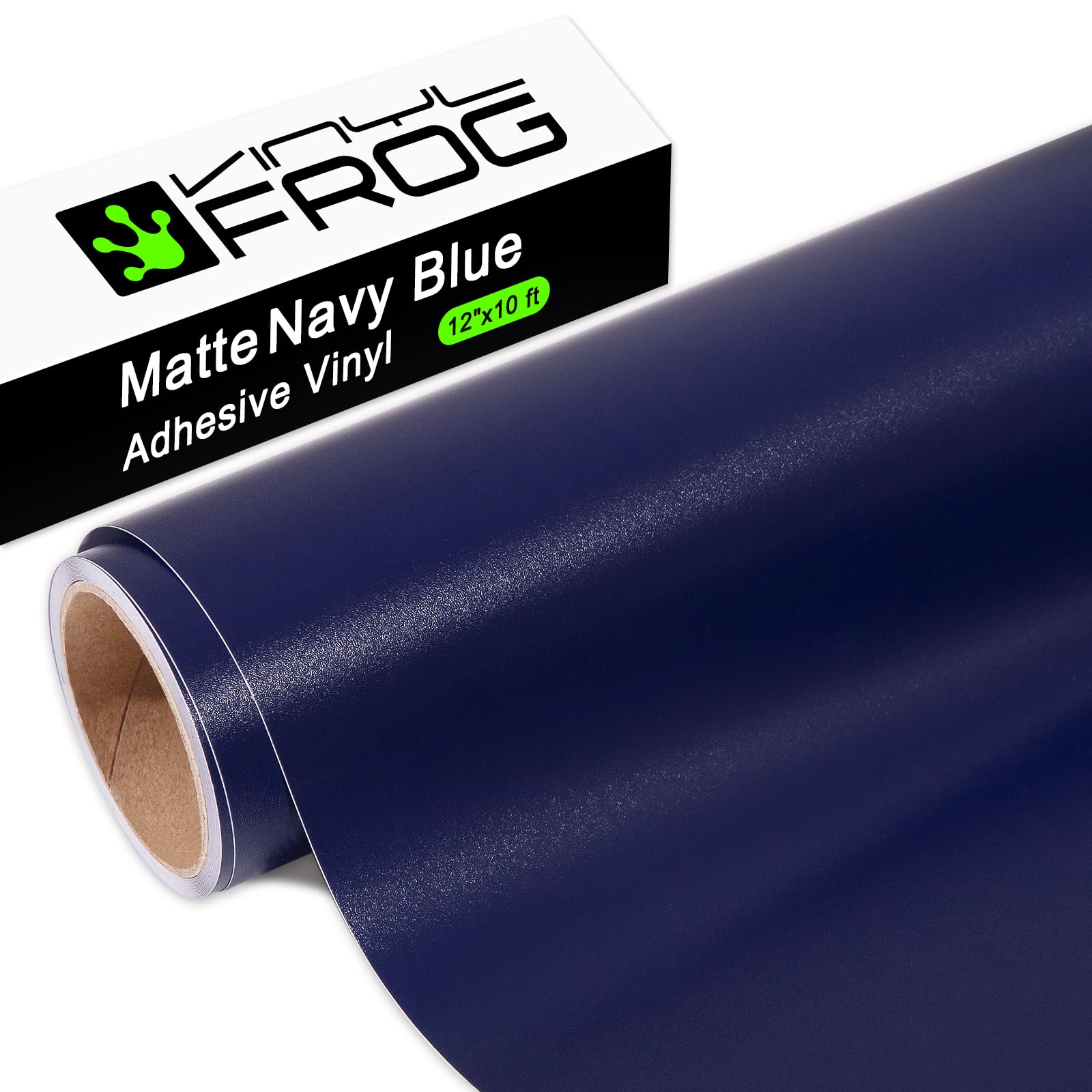 VINYL FROG Rollo de vinilo adhesivo azul marino de 12 pulgadas x 10 pies, vinilo permanente azul oscuro para Cricut, Cameo y otros cortadores de manualidades